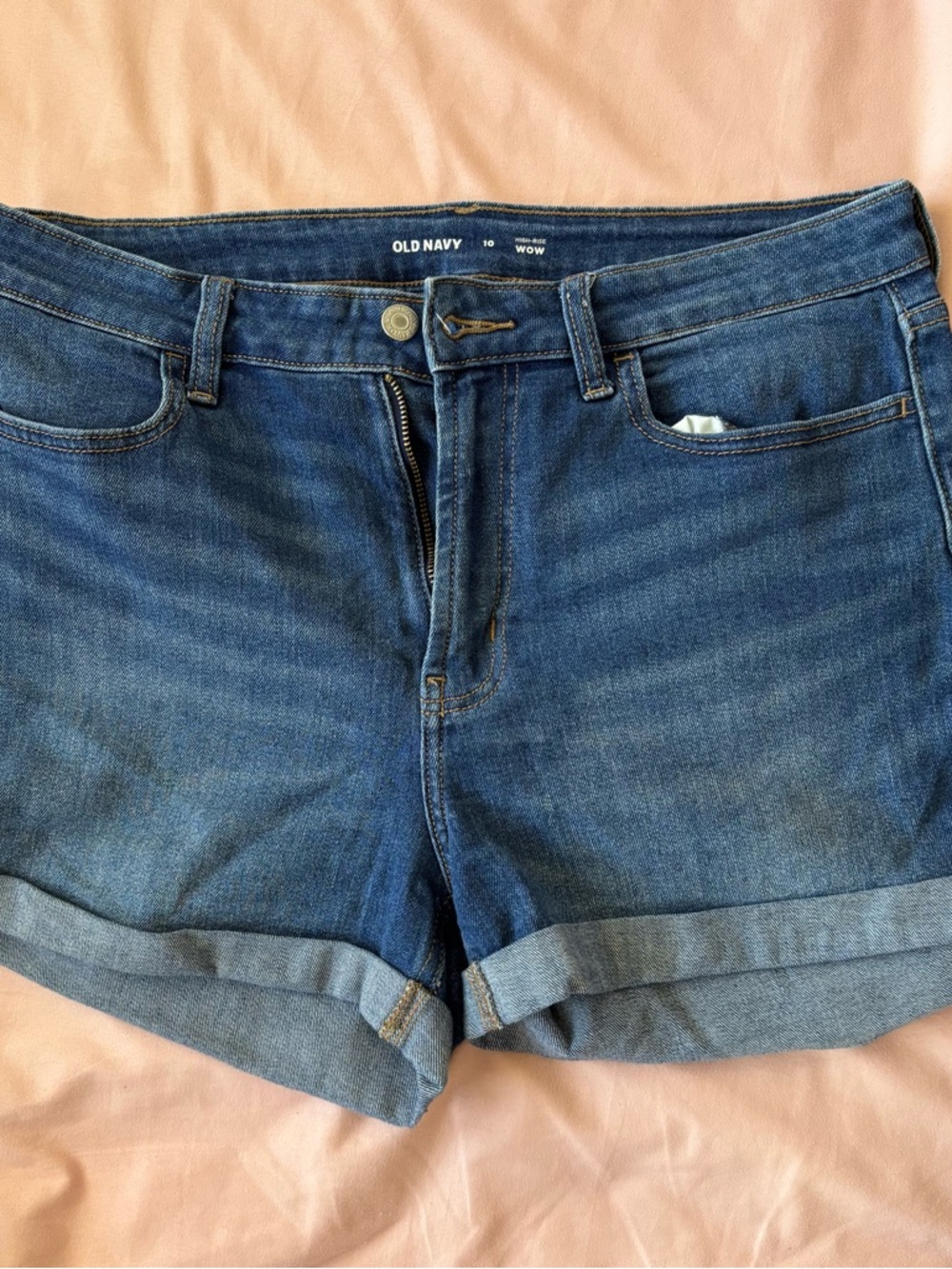 Old Navy Women's Dark Blue Denim Roll-Cuff Shorts